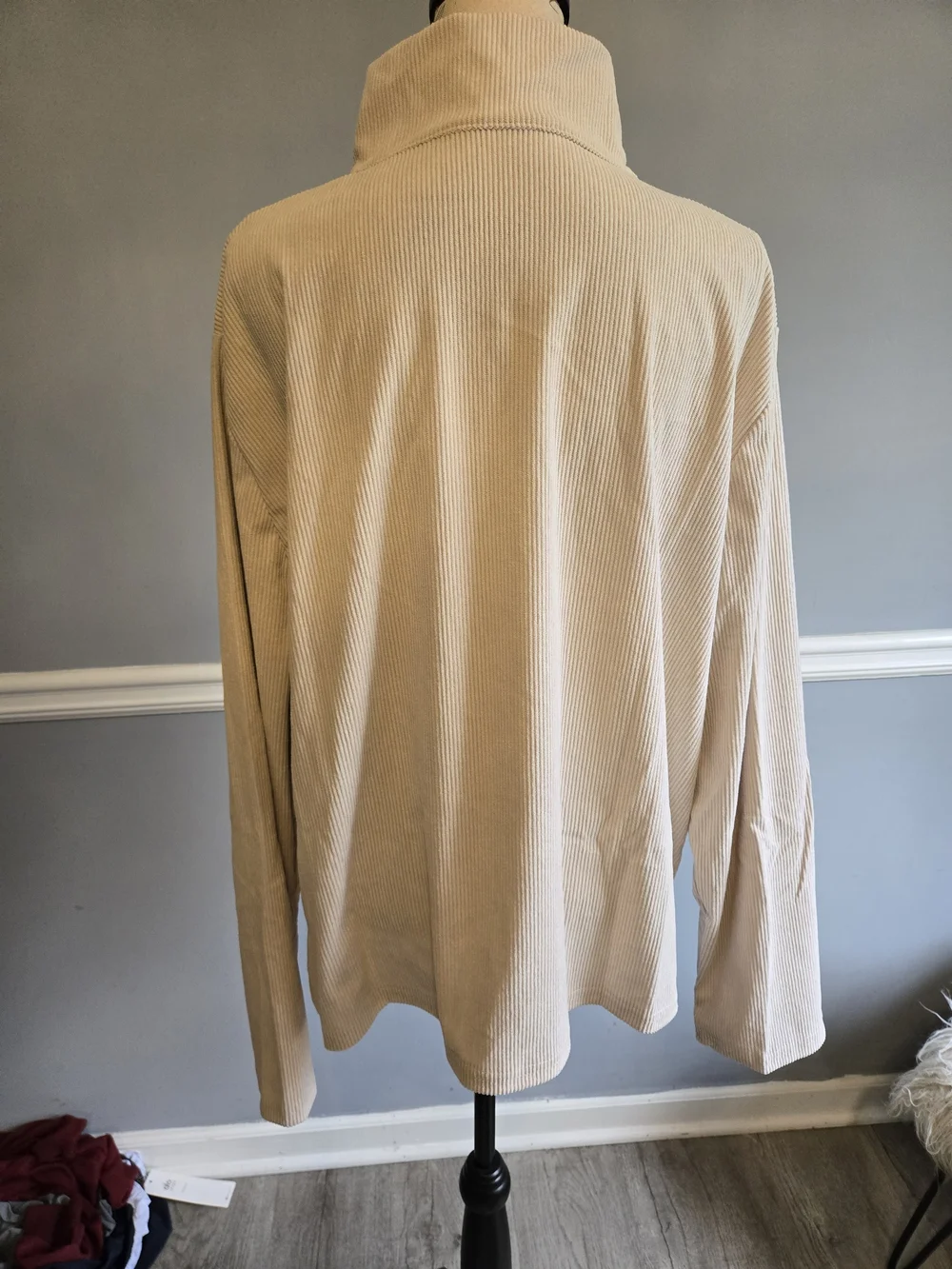 Carhartt Quarter-Zip Corduroy Pullover in Beige